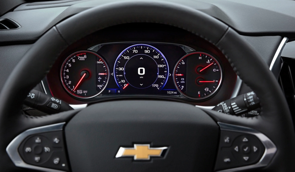 Dashboard Gauge Cluster view inside the 2022 Chevrolet Equinox