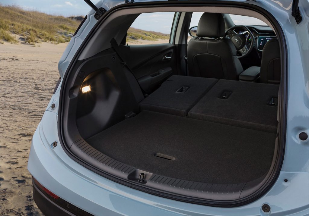 Cargo trunk area inside the all new 2022 Chevrolet Bolt EV.