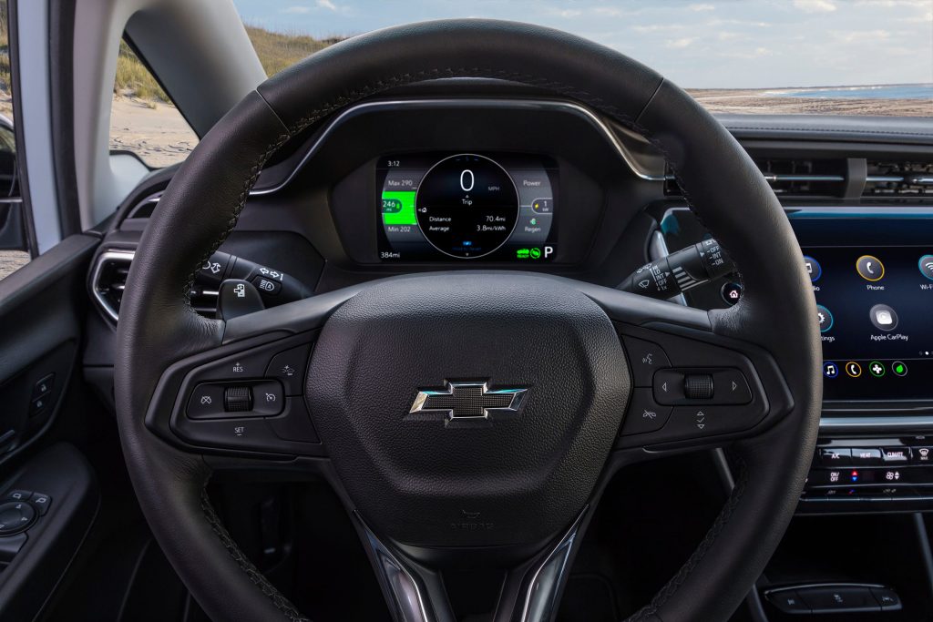 2022 Chevrolet Bolt EV range settings on gauge cluster.