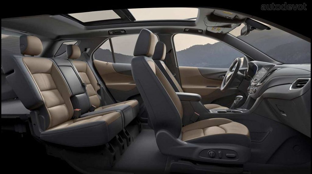 Side view of interior inside the all new 2022 Chevy Equinox.